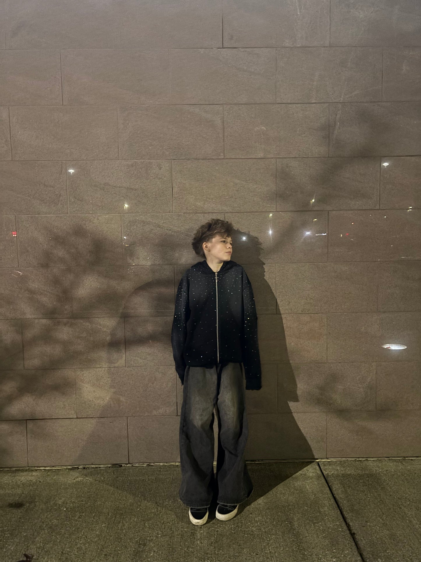 Rhinestone zip up hoodie